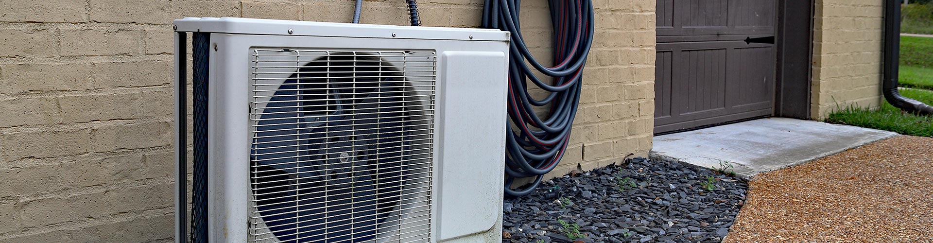 Installed ductless or mini split outside of the home.
